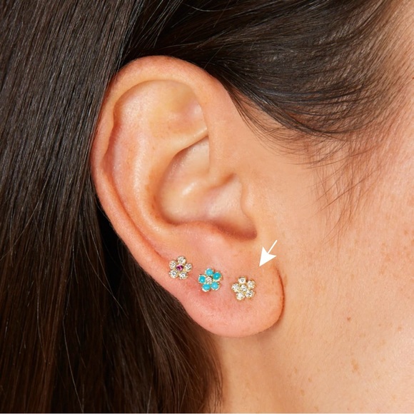NEW Jennifer Meyer Mini Diamond Flower Studs - Picture 4 of 4